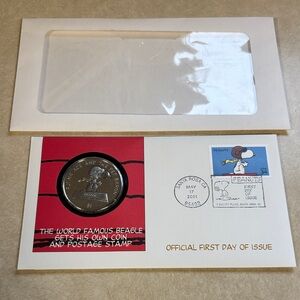 Snoopy Art Print with Coin - Red and White